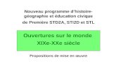 Nouveau programme d’histoire-géographie et éducation civique de Première STD2A, STI2D et STL