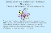 Discussion en classe sur l’Energie Nucléaire Classe IB Biennio IIS Leonardo da Vinci
