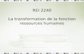 REI 2240 La transformation de la fonction ressources humaines