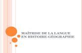 Maîtrise de la langue en histoire-géographie