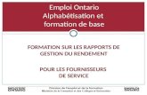 Emploi Ontario Alphabétisation et  formation de base