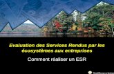 Evaluation des Services  Rendus  par les  écosystèmes  aux  entreprises Comment  réaliser  un ESR