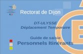 DT-ULYSSE Déplacement Temporaire Guide de saisie Personnels Itinérants