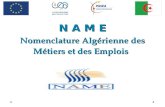 N A M E Nomenclature Algérienne des Métiers et des Emplois