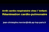Arrêt cardio-respiratoire chez l ’enfant: Réanimation cardio-pulmonaire