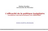 Stefan Kooths Université de Münster L'efficacité de la politique budgétaire