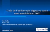 Coût de l’endoscopie digestive haute sans anesthésie en 2002