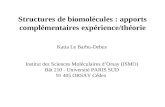 Structures de biomolécules : apports complémentaires expérience/théorie