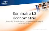 Séminaire L3 économétrie Le métier de statisticien : expertise technique et communication