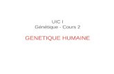 UIC I Génétique - Cours 2 GENETIQUE HUMAINE