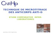 TECHNIQUE DE MICROTITRAGE  DES ANTICORPS ANTI-D ETUDE COMPARATIVE  INTER-LABORATOIRES