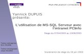 L’utilisation de MS-SQL Serveur avec l’intranet PCInfo