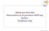 Admission Post-Bac Présentation de la procédure APB aux lycéens  Terminale STG