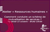 Atelier « Ressources humaines » Comment conduire un schéma de mutualisation de services ?