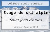 Saint Jean d'Arves du 6 au 12 janvier 2013
