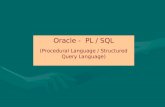 Oracle -  PL / SQL (Procedural Language / Structured Query Language)