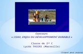Concours  « L’EAU, ENJEU DU DÉVELOPPEMENT DURABLE » Classe de 2 nd  C Lycée THIERS (Marseille)