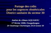 Partage des coûts pour les urgences obstétricales District sanitaire du secteur 30