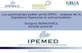 Les partenariats public-privé (PPP) – analyse de la législation française et préconisations