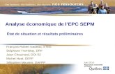 Analyse économique de l’EPC SEPM État de situation et résultats préliminaires