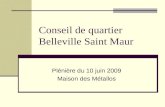 Conseil de quartier Belleville Saint Maur