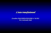 L’acte transfusionnel Circulaire DGS/DHOS/AFSSAPS n° 03/583  du 15 décembre 2003