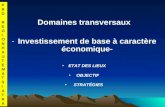 Domaines transversaux Investissement de base à caractère économique- ETAT DES LIEUX  OBJECTIF