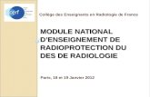 Module NATIONAL d’enseignement de radioprotection du des de RADIOLOGIE
