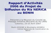 Rapport d’Activités 2006 du Projet de Diffusion du Riz NERICA au BENIN