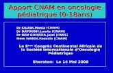 Apport CNAM en oncologie pédiatrique (0-18ans)