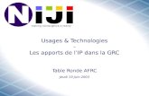 Usages & Technologies - Les apports de l’IP dans la GRC