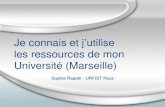 Je connais et j’utilise  les ressources de mon Université (Marseille)