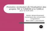 Première restitution de l'évaluation des projets TIC à l'UNIKIN et à l'UNILU pour le VLIR-UOS