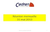 Réunion mensuelle 31 mai 2013
