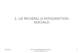 1. LE REVENU D’INTEGRATION SOCIALE
