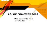 LOI DE FINANCES 2013 