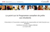 Le point sur le Programme canadien de prêts aux étudiants