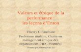 Valeurs et éthique de la performance : les leçons d’Enron