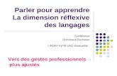 Parler pour apprendre La dimension réflexive des langages
