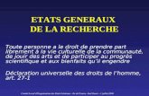 ETATS GENERAUX  DE LA RECHERCHE