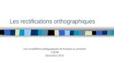 Les rectifications orthographiques