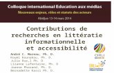 Contributions de recherches en  littératie  informationnelle  et accessibilité