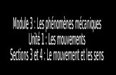 Module 3 : Les phénomènes mécaniques Unité 1 : Les mouvements
