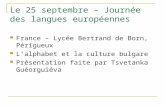Le  25  septembre – Journée des langues européennes