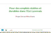 Pour des emplois stables et durables dans l’Est Lyonnais P rojet  U ni-est  M rie  A ravis
