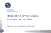 Rapport dâ€™activit©s 2006:  activit©s de contr´le