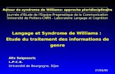 Langage et Syndrome de Williams :  Etude du traitement des informations de genre