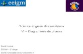 Science et génie des matériaux VI – Diagrammes de phases