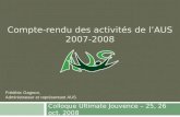 Compte-rendu des activités de l’AUS 2007-2008