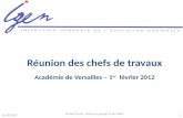 Réunion  des chefs de travaux Académie de Versailles – 1 er   février 2012